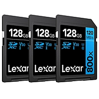 128GB Lexar 800x UHS-I SDHC Memory Cards: 2-Pack $11, 3-Pack $16, 4-Pack $20 + free s/h